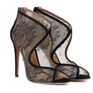 Aquazzura black lace eagle 105 Heels